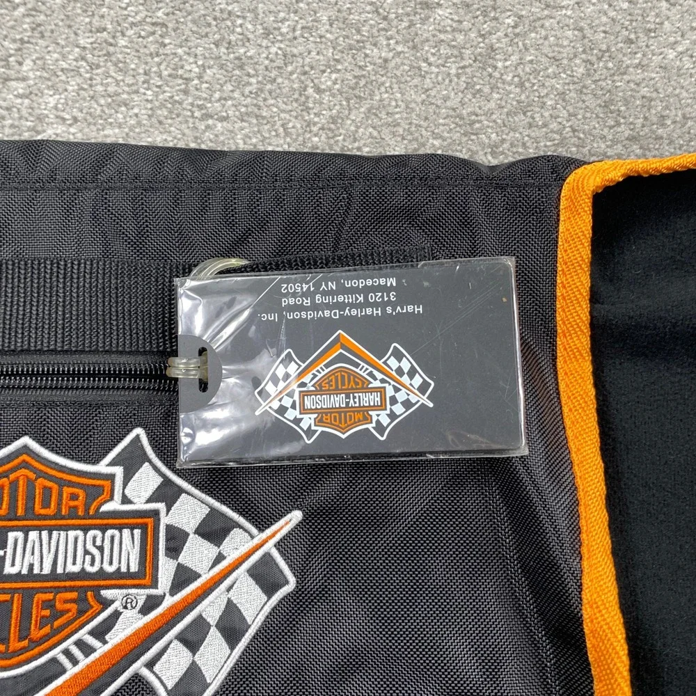 Harley-Davidson Stadium Blanket‎ Fleece Nylon Water Resistant Pouch Black Orange